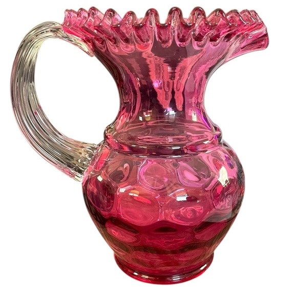 A. A. Importing Company Cranberry Glass Thumbprint Pitcher - Picture 2 of 13
